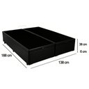 Ver imagem 3 de Cama Box Baú Casal Bipartido Sintético Sereneprime Preto 138x188x44