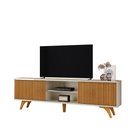 Ver imagem 1 de Rack em Mdf e Mdp Gaia 2 Portas de Correr Off White e Naturalle