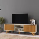 Ver imagem 6 de Rack em Mdf e Mdp Gaia 2 Portas de Correr Off White e Naturalle