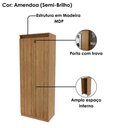Ver imagem 5 de Mesa de Escritorio 2 Gavetas Armario Multiuso 2 Portas com Chave Amendoa Preto Tecno Mobili
