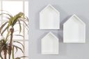 Ver imagem 1 de Trio de Nichos Prateleiras Casinha Mdf Branco