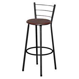 Banqueta Alta para Cozinha Ratan Preta Cristal   - 1