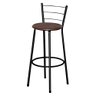 Banqueta Alta para Cozinha Ratan Preta Cristal   - 1