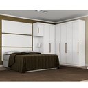 Ver imagem 1 de Jogo de Quarto Modulado Firenze Branco de Casal 8 Pçs Roupeiro + Painel de Casal