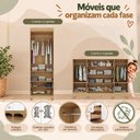Ver imagem 5 de Quarto de Bebê Completo com Berço Americano 3 em 1 e Colchão Incluso Flor Multimóveis MP4928