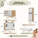 Ver imagem 7 de Quarto de Bebê Completo com Berço Americano 3 em 1 e Colchão Incluso Flor Multimóveis MP4928