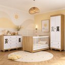 Ver imagem 1 de Quarto de Bebê Completo com Berço Americano 3 em 1 e Colchão Incluso Flor Multimóveis MP4928