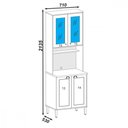 Ver imagem 4 de Paneleiro Cristaleira Tunisia 4 Portas Off White com Canelato Atualle