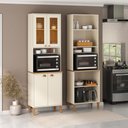 Ver imagem 2 de Paneleiro Cristaleira Tunisia 4 Portas Off White com Canelato Atualle