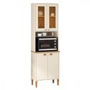 Ver imagem 1 de Paneleiro Cristaleira Tunisia 4 Portas Off White com Canelato Atualle
