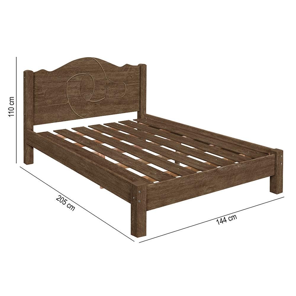 Cama Casal Com Estrado Em MDF Mocaccino Carmolar - 4