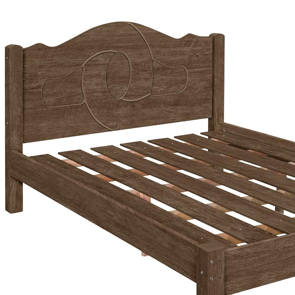 Cama Casal Com Estrado Em MDF Mocaccino Carmolar - 3