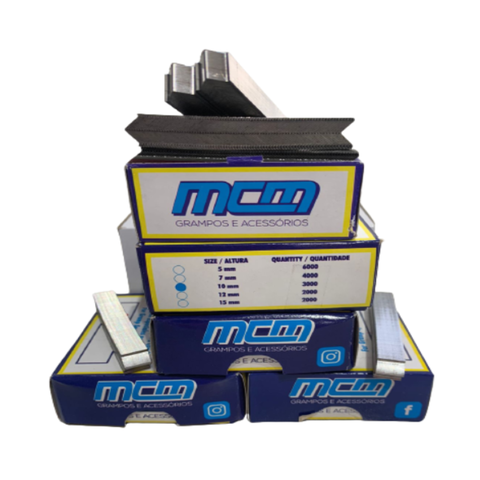 Kit com 3 Cxs do Grampo Mcm Hw 10mm para Unir Molduras 9 Mil Unidades