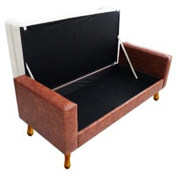 Recamier Félix Casal 140cm Corano Nozes e Linho Bege - 5
