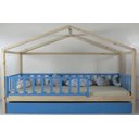 Ver imagem 1 de Bicama Infantil Solteiro Frente Casinha Colorida Madeira Maciça Pinus Grade Vertical