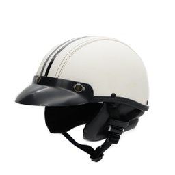 Capacete Coquinho Scooter Moto Elétrica Bike Couro Branco - 1