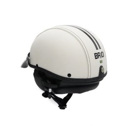 Capacete Coquinho Scooter Moto Elétrica Bike Couro Branco - 3