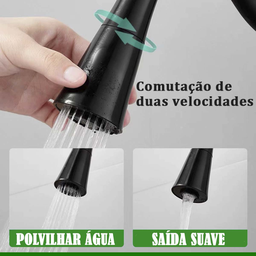 Torneira Gourmet Preta Flexivel Silicone C/ Ajuste de Jato Sn18 Snel Metais - 2
