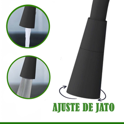 Torneira Gourmet Preta Flexivel Silicone C/ Ajuste de Jato Sn18 Snel Metais - 4