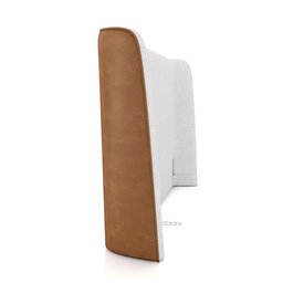 Cabeceira Design para Cama King Torres Pés em Madeira Pu/bouclê Caramelo/off White G91 - Gran Belo - 6