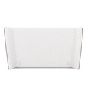 Ver imagem 7 de Cabeceira Design para Cama King Torres Pés em Madeira Pu/bouclê Caramelo/off White G91 - Gran Belo