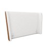 Cabeceira Design para Cama King Torres Pés em Madeira Pu/bouclê Caramelo/off White G91 - Gran Belo - 1