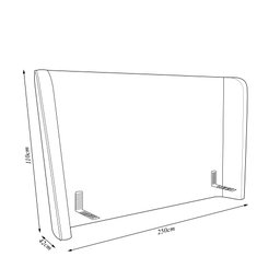 Cabeceira Design para Cama King Torres Pés em Madeira Pu/bouclê Caramelo/off White G91 - Gran Belo - 4