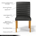 Ver imagem 4 de Cadeira Sala de Jantar Veiga Estofada Madeira Maciça Pu Preto G78 - Gran Belo