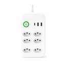 Ver imagem 1 de Filtro de Linha Extensão E106u 6 Tomadas + 3 Usb + 1 Tipo C Branco