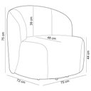 Ver mais imagens de Sofá 3 Lugares 205cm com Poltrona Giratória Orgânica Heidy F04 Linho Bege - Lyam Decor