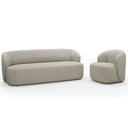 Ver imagem 1 de Sofá 3 Lugares 205cm com Poltrona Giratória Orgânica Heidy F04 Linho Bege - Lyam Decor