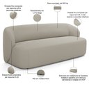 Ver imagem 4 de Sofá 3 Lugares 205cm com Poltrona Giratória Orgânica Heidy F04 Linho Bege - Lyam Decor