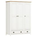 Ver imagem 1 de Guarda Roupa 3 Portas 2 Gavetas Branco/freijó Topázio - Fn