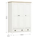 Ver imagem 4 de Guarda Roupa 3 Portas 2 Gavetas Branco/freijó Topázio - Fn