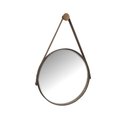 Ver imagem 1 de Espelho Redondo Decorativo 50cm Suspenso com Alça de Couro
