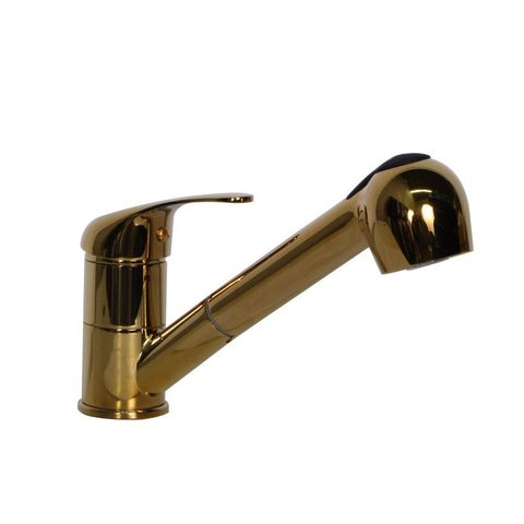 Torneira Cozinha Gourmet Misturador Monocomando Extensível Dourada