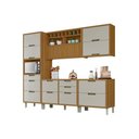 Ver imagem 1 de Kit de Cozinha 5 Peças Imperatriz (2 Balcões + 2 Aéreos+ 1 Paneleiro) C5p28 Freijo/off White -