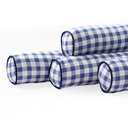 Ver imagem 3 de Kit para Berço Jogo de Lençol com Rolinhos 100% Algodão 7 Peças - Xadrez Azul
