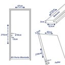 Ver imagem 2 de Kit Porta de Madeira 210x62cm Batente 9,5cm Lisa Primer Uniportas Abertura Esquerda