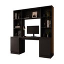 Ver imagem 1 de Mesa de Pc/Home Office 2 Portas 5 Prateleiras Escrivaninha Smart Multimóveis MP6105 Preto