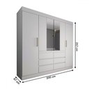 Ver imagem 4 de Guarda-roupa Casal Honey 4 Portas 6 Gavetas com Espelho - Panorama Móveis