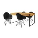 Ver imagem 6 de Mesa Jantar Industrial Canela 137X90Cm Com 4 Poltronas Pretas Base Ferro Pre Cor: Canela
