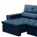 Ver imagem 5 de Sofá Retrátil Reclinável 3 Lugares 200cm Blanches F05 Veludo Azul - Mpozenato