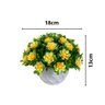 Vaso Geométrico Decorativo + 1 Arranjo de Flor Artificial Cor:Amarelo/Branco - 3