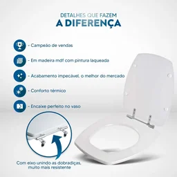 Tampa de Vaso Sanitario Thema Pessego para Bacia Incepa - 4 Tampa de Vaso Sanitario Thema Pessego para Bacia Incepa - 4