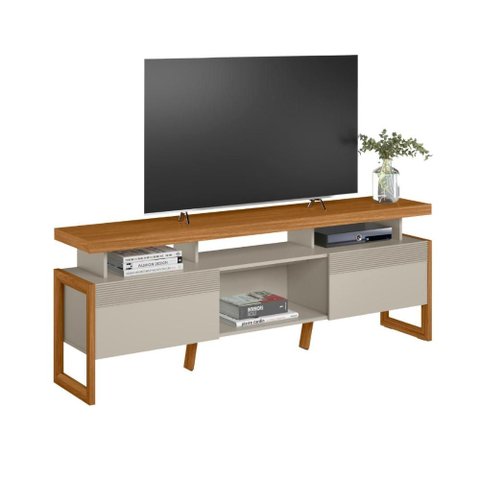 Rack para TV Esmeralda 180cm Nature Off White para Sala