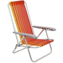 Ver imagem 2 de Kit 04 Cadeiras de Praia Reclin.Tramontina Bali Baixa Alumínio c/ Assento Laranja e Amarelo