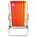 Ver mais imagens de Kit 04 Cadeiras de Praia Reclin.Tramontina Bali Baixa Alumínio c/ Assento Laranja e Amarelo