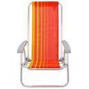 Ver imagem 3 de Kit 04 Cadeiras de Praia Reclin.Tramontina Bali Baixa Alumínio c/ Assento Laranja e Amarelo