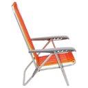 Ver imagem 4 de Kit 04 Cadeiras de Praia Reclin.Tramontina Bali Baixa Alumínio c/ Assento Laranja e Amarelo